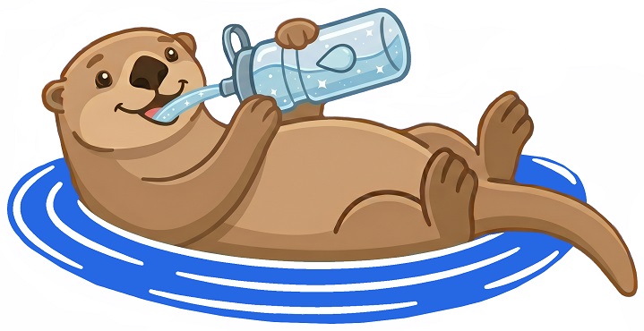 <h2>Oscar the Otter</h2><div class='slide-content'><p><span class='highlight'>Otterly Hydrated.</span></p><p><span class='highlight'>Our simple to use daily water intake tracking app.</span></p></div>